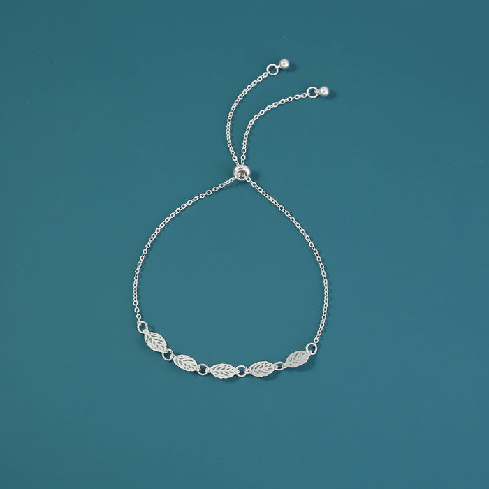 Glow-in-the-Dark Silver Leaf Copper Bracelet – Luminous Minimalist Jewelry for Women & Men