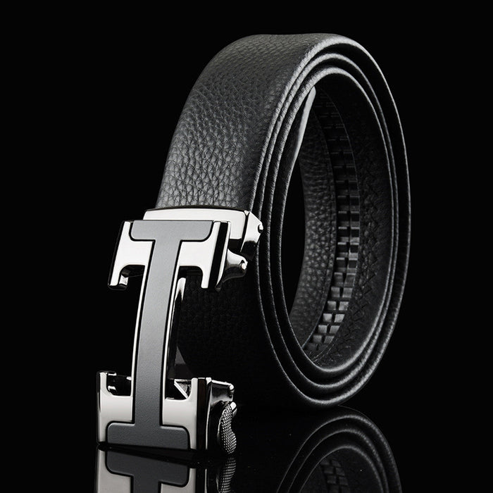 Men's Automatic Buckle Leather Belt – First-Layer Cowhide