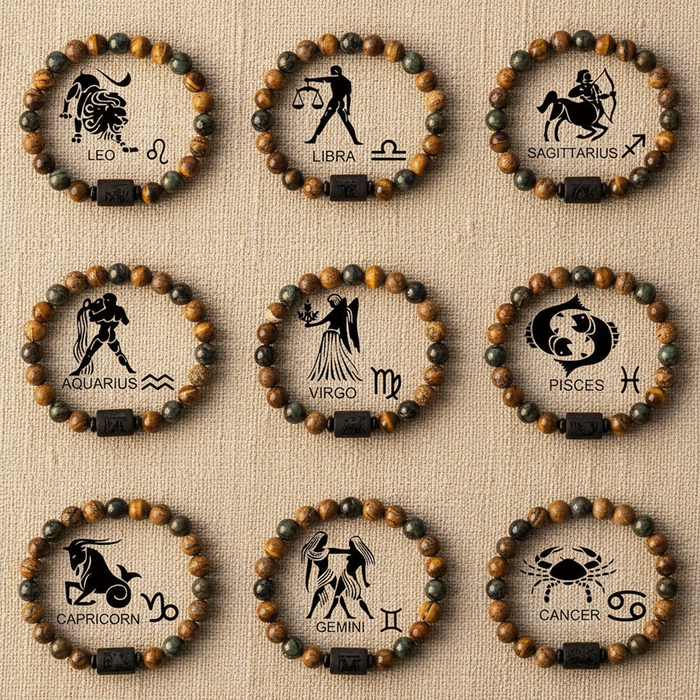 Divine Zodiac Stone Bracelet – 12 Signs, Natural Energy Jewelry