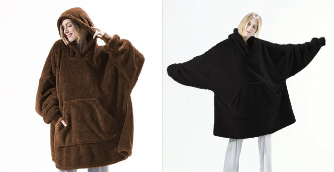 Oversized Wearable Blanket Hoodie – Double-Sided Fleece Sweatshirt with Big Pocket What Else You Got?