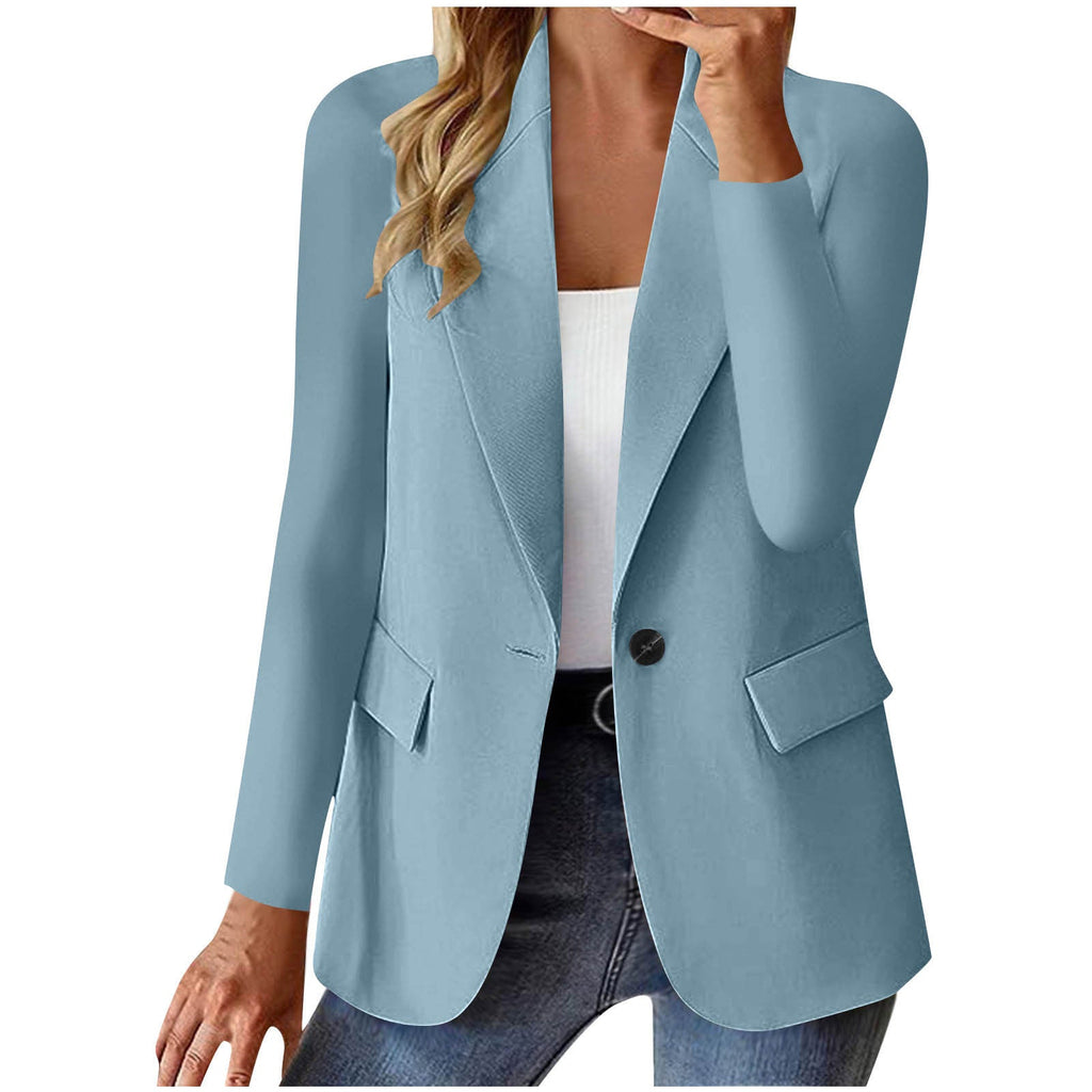 Ins Lapel Button Jacket Fashion Commuter Casual Suit Jacket Women's Long-sleeved Tops Outwear Clothing What Else You Got?