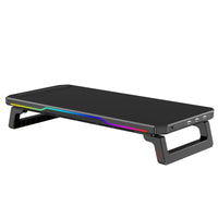 RGB Laptop Stand with Neck Support & Cooling – Adjustable Monitor Riser with USB Hub