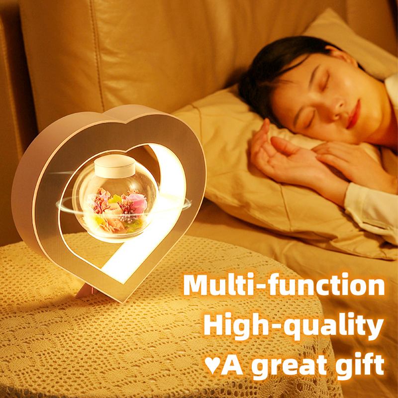 Eternal Love Floating Heart LED Night Light - Magnetic Levitation Lamp for Valentine's Day & Special Occasions