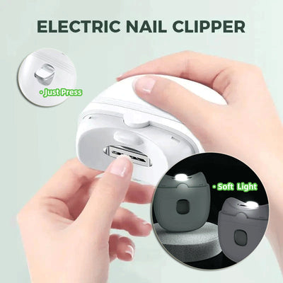Divine Care Electric Nail Scissors - Rechargeable Mini Nail Clippers for Gentle, Safe & Effortless Manicures (With Light)