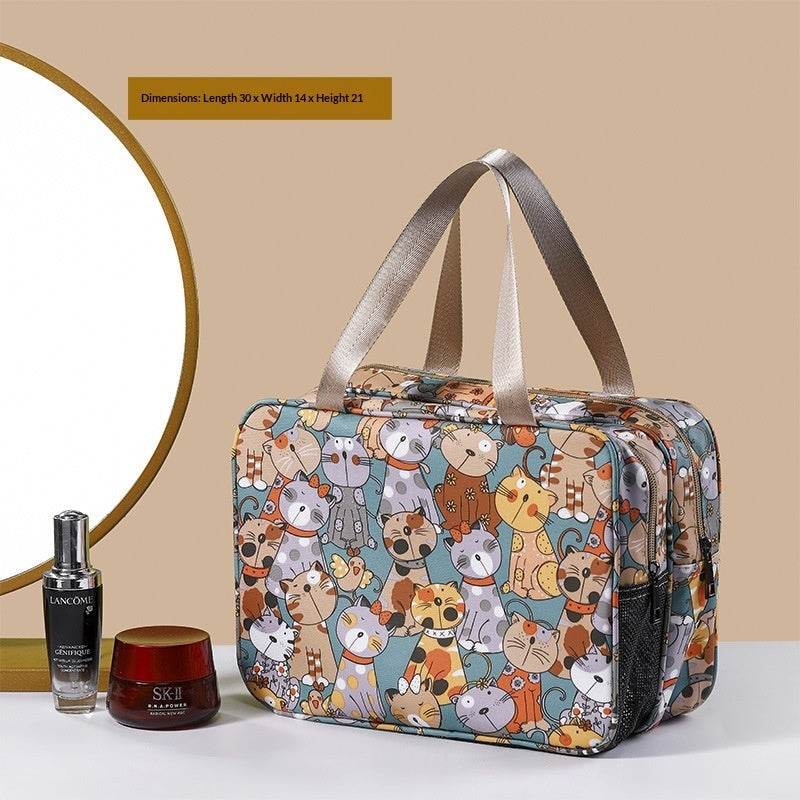 Large‑Capacity Double‑Layer Cosmetic Bag – Cute Travel Makeup & Storage Organizer (Blue Bear) What Else You Got?