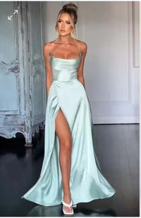 Elegant Backless Maxi Dress | High Waist V-Neck Split Gown for Women - 15 Colors