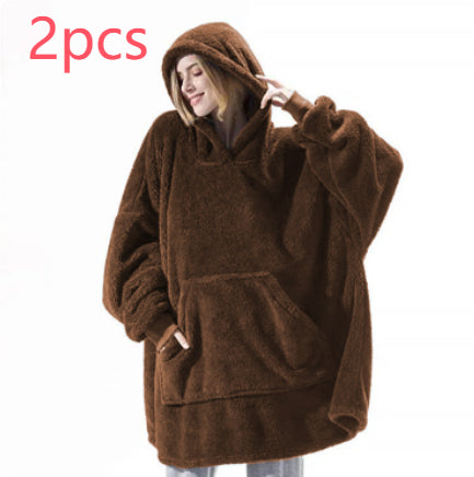 Oversized Wearable Blanket Hoodie – Double-Sided Fleece Sweatshirt with Big Pocket What Else You Got?