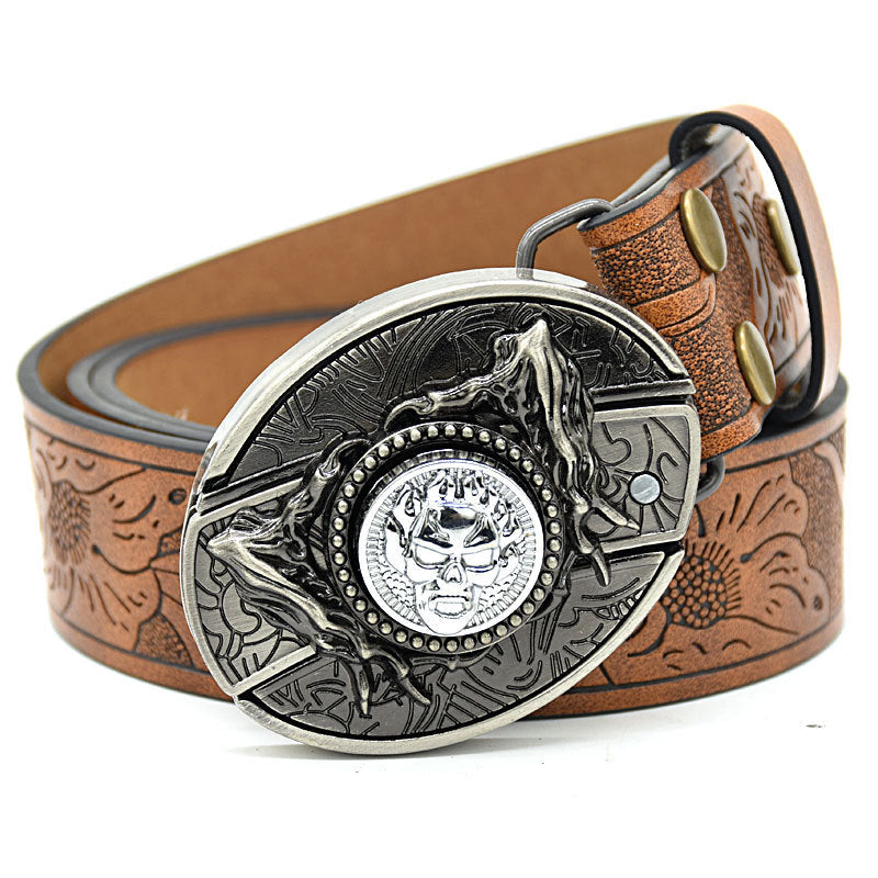 Personality Student Trendy Printing Engraving Smooth Buckle Knife Embossing Belt What Else You Got?