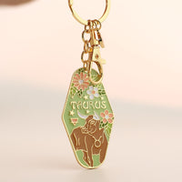 Zodiac Sign Enamel Keychain - Celestial Birthday Gift for All 12 Zodiac Signs