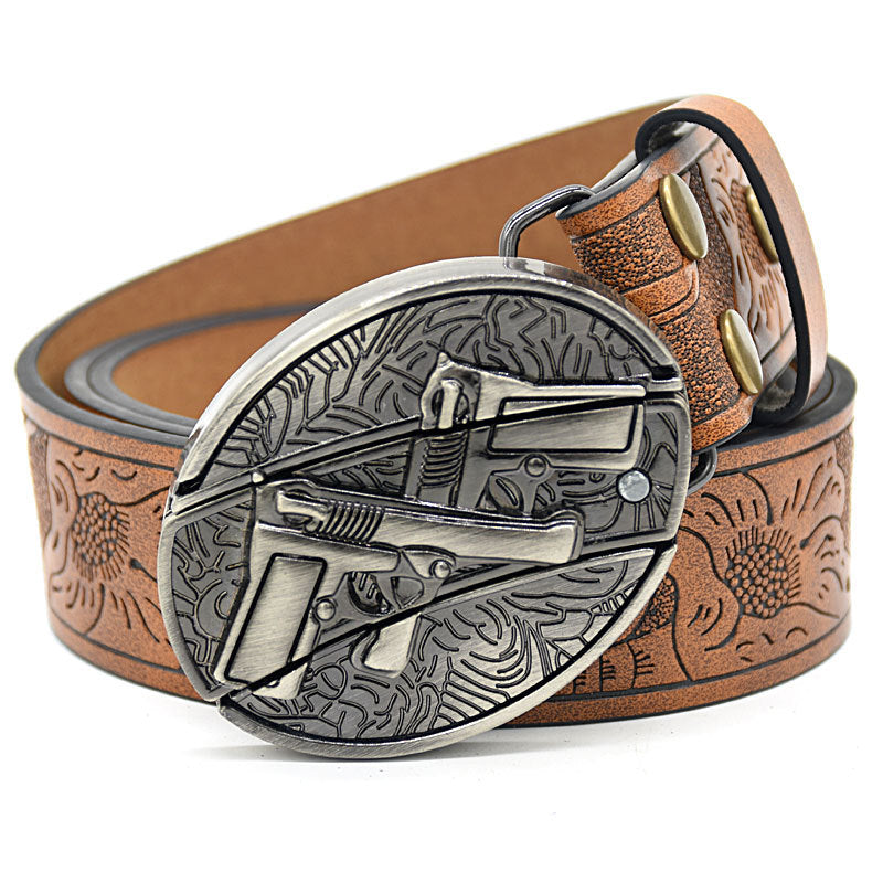 Personality Student Trendy Printing Engraving Smooth Buckle Knife Embossing Belt What Else You Got?