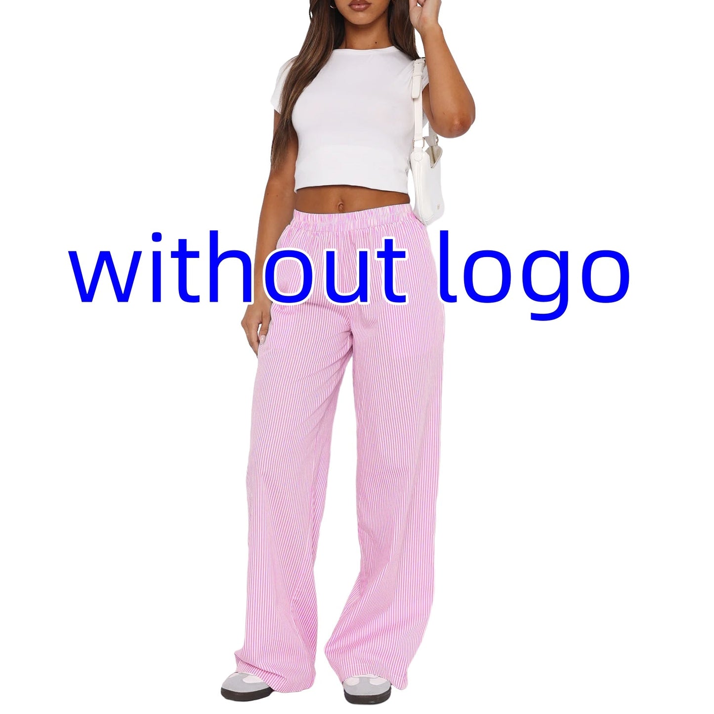 Fashion Y2K Striped Straight Trousers Summer Elastic High Waist Wide Leg Pants For Women What Else You Got?