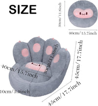 Adorable Cat Paw Seat Cushion with Sheep Plush - Cozy Floor Chair Pad for Gaming, Reading & Lounging - Soft & Supportive (Pink & Grey)