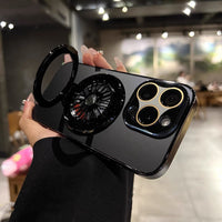Divine Protection: Frosted Magnetic Rotating Phone Case for iPhone