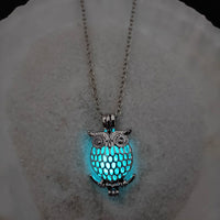 Glow-in-the-Dark Owl Necklace – Hollow Zinc Alloy Pendant with 45 cm Chain