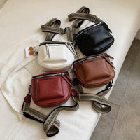 Soft PU Saddle Crossbody Bag – Patchwork Shoulder Purse for Everyday Use