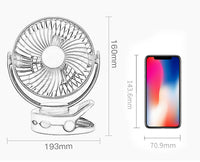 Clip-On Mini USB Rechargeable Fan – Portable 2-Speed Desk & Stroller Fan