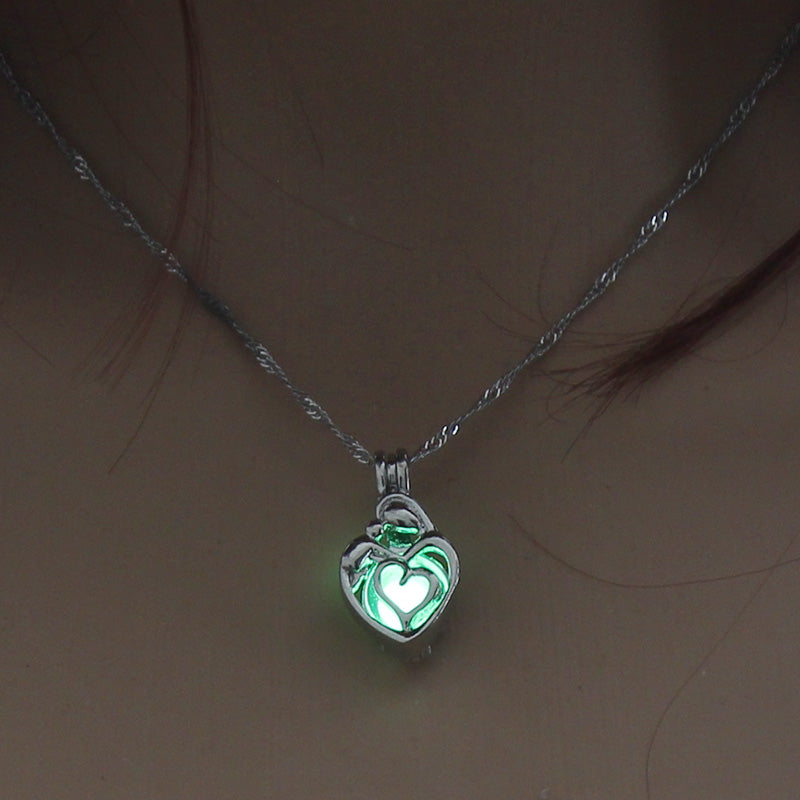 Glow-in-the-dark multi-color mother-and-son hollow-out diy necklace What Else You Got?