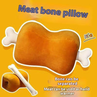Funny Meat Bone Plush Pillow – Soft Dog-Bone Cushion for Pet Lovers & Home Decor
