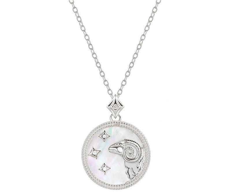 Sterling Silver Zodiac Constellation Necklace - Korean Style Star Jewelry - Elegant Celestial Design