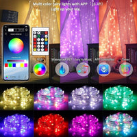 Voice-Activated LED Light String - Smart Bluetooth APP Control for Home Decor