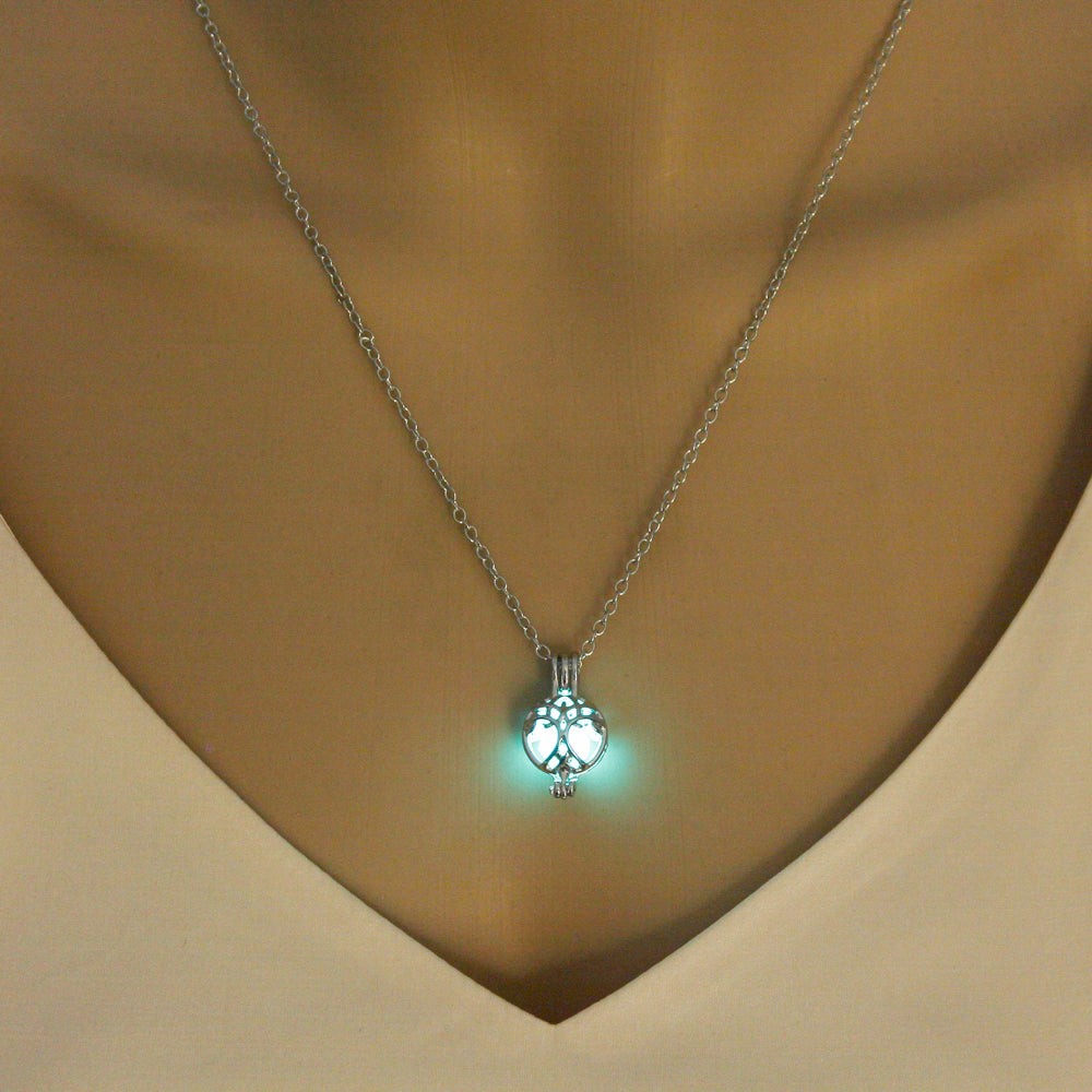 Glow-in-the-dark tree of life hollow diy round necklace What Else You Got?