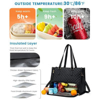Women's Insulated Lunch Bag with Laptop Sleeve – Leak-Proof Tote for Meals & Tech