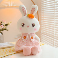 Sweetheart Rabbit Plush Pillow – Cuddly Stuffed Bunny Throw in 3 Pastel Colors & 4 Sizes