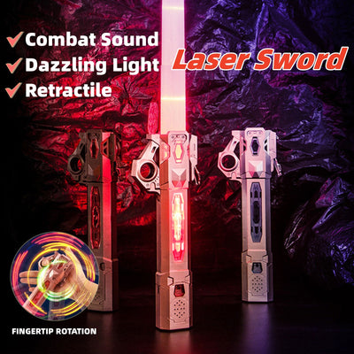 7-Color RGB Retractable Laser Lightsaber Toy - Type-C Rechargeable Cosplay Prop for Kids & Adults