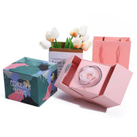 Eternal Rose Jewelry Box - Preserved Forever Flower Gift Set with Ring & Necklace Storage | Christian Valentine Gift