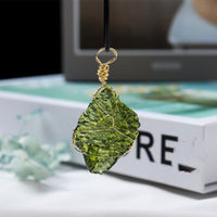 Czech Meteorite Rough Stone Pendant Necklace – Natural Cosmic Jewelry