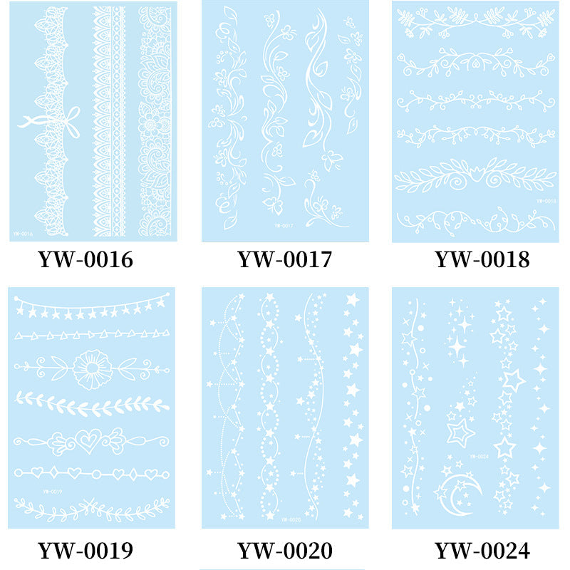 Glow In The Dark Henna Tattoo Stickers  Intricate Lace Hand & Arm Designs For Halloween Christmas Parties  Light Up Your Party What Else You Got?