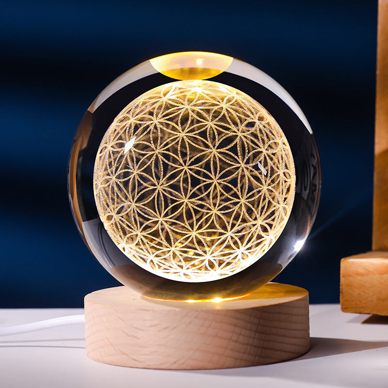 Luminous Starry Sky And Planets Moon Moon Crystal Ball Small Night Lamp Projection Ambience Light Creative Gift New Strange Gift What Else You Got?