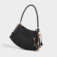 Woven PU Underarm Bag – Pillow-Style Shoulder Handbag with Optional Pendant