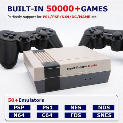 Classic Retro Gaming Console X Cube - Family-Friendly Entertainment System with 64GB/128GB/256GB Storage