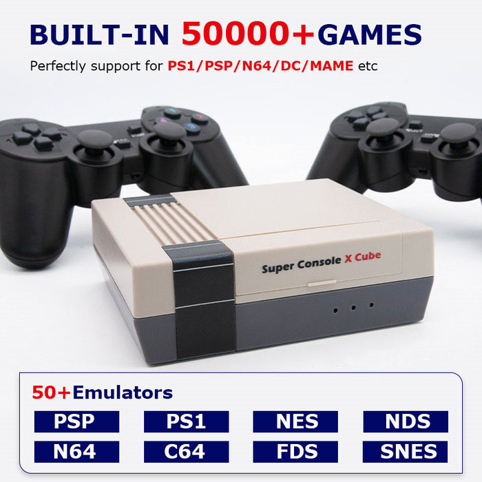 Classic Retro Gaming Console X Cube - Family-Friendly Entertainment System with 64GB/128GB/256GB Storage