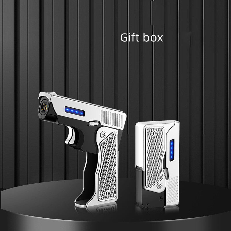 Dual‑Arc Foldable Gun‑Style Lighter – USB Rechargeable & Butane Hybrid Windproof Flame What Else You Got?
