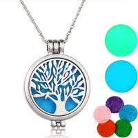 Glow-in-the-Dark Tree of Life Necklace – Luminous Zinc Alloy Pendant 45 cm