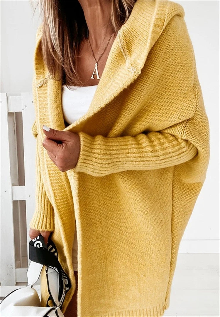 Oversized Hooded Bat Sleeve Cardigan What Else You Got?