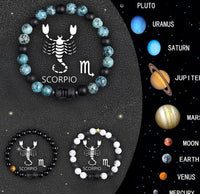 Crystal Stone Zodiac Sign Bracelet Stack Set – All 12 Signs | Celestial Energy Jewelry