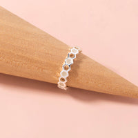 Glow-in-the-Dark Honeycomb Ring – Luminous Geometric Statement Jewelry