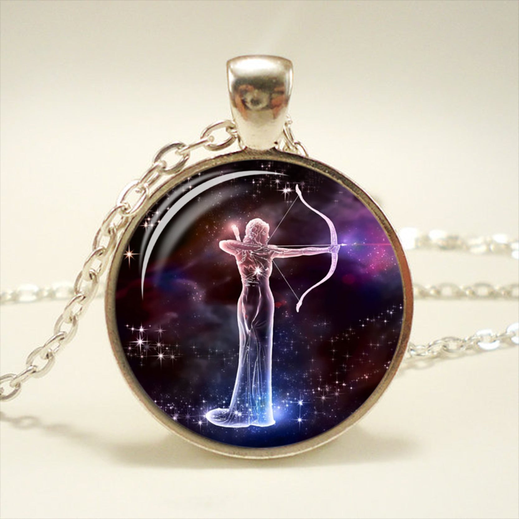 Zodiac Time Gemstone Glass Pendant Necklace What Else You Got?