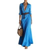 Elegant Women's Pleated Midi Dress with Belt – Slim-Fit Plaid Dress for Every Occasion