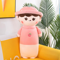 Giant Strawberry Plush Pillow – Soft Long-Body Cuddle Cushion for Kids & Nursery Decor
