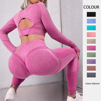 Divine Fit Activewear Set: Butt-Lifting Leggings & Breathable Long Sleeve Top – 10 Colors