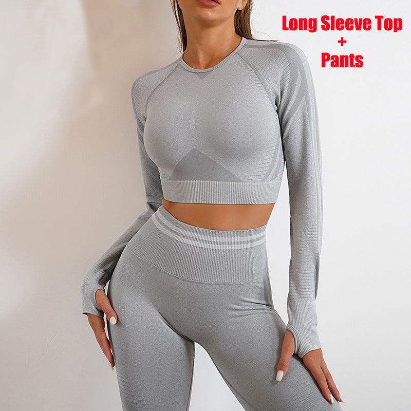 Seamless Yoga Pants Sports Gym Fitness Leggings Or Long Sleeve Tops Outfits Butt Lifting Slim Workout Sportswear Clothing What Else You Got?