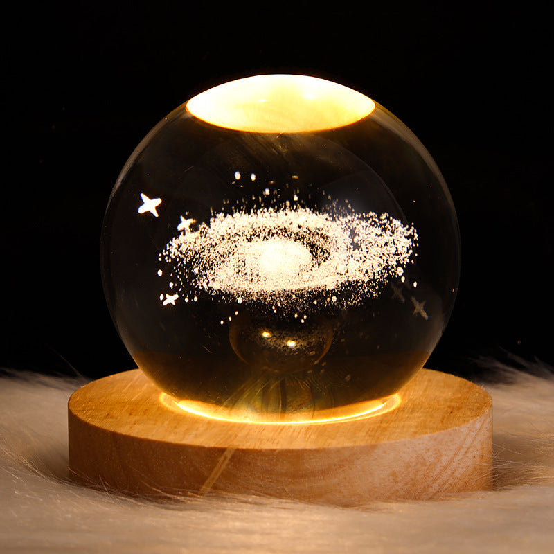 Luminous Starry Sky And Planets Moon Moon Crystal Ball Small Night Lamp Projection Ambience Light Creative Gift New Strange Gift What Else You Got?