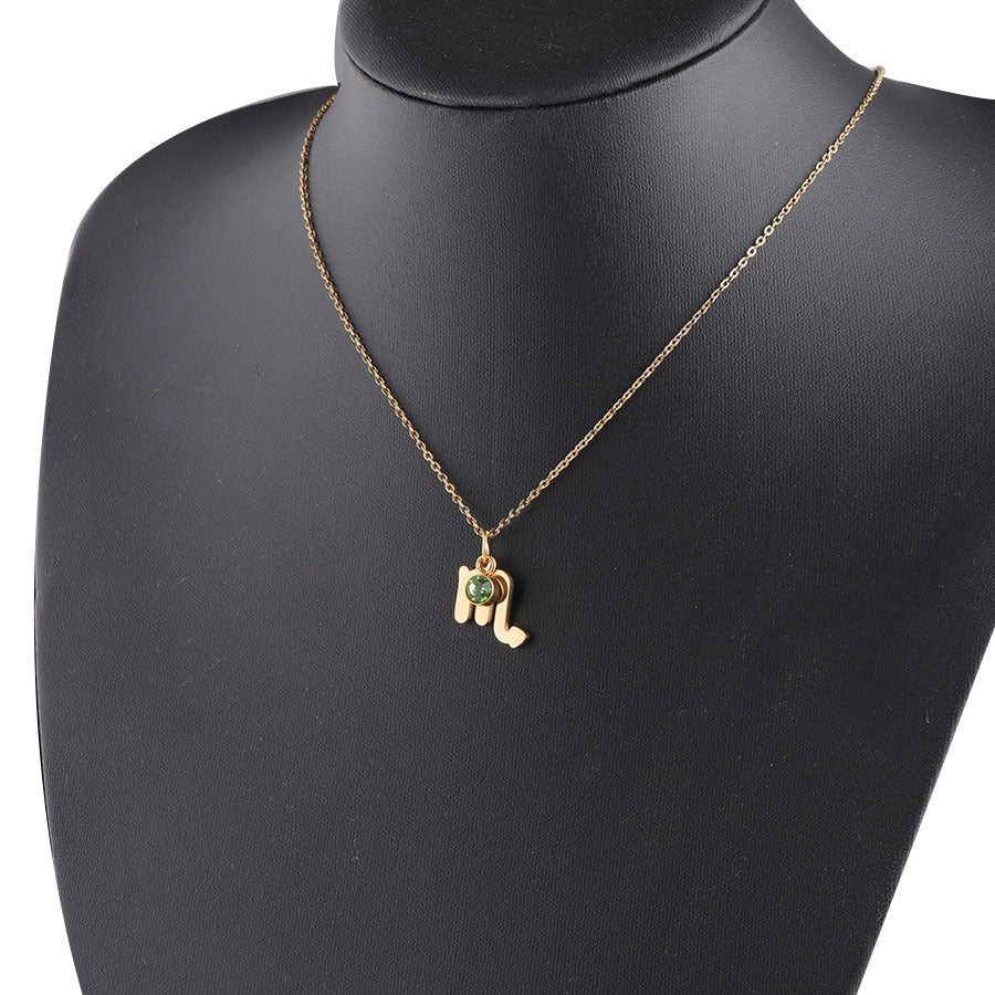 Golden Zodiac Necklace Lucky Birthstone Stainless Steel Jewelry What Else You Got?
