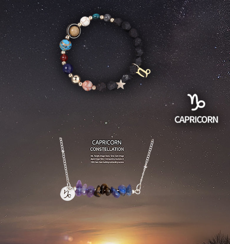 Natural Stone Necklace Set For The 12 Zodiac Signs What Else You Got?
