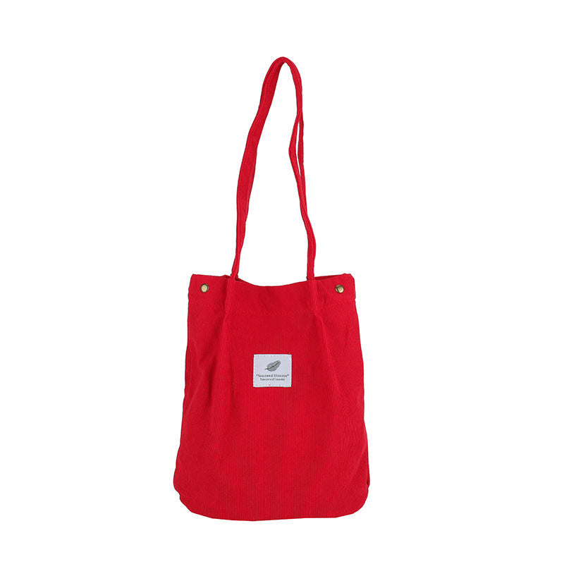 Artistic Corduroy Streetwear Bucket Bag with Laptop Compartment What Else You Got?