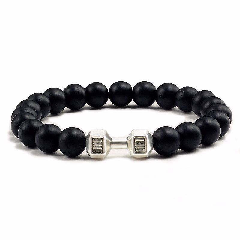 Natural Volcanic Stone Dumbbell Bracelet — Matte Lava Beads for Everyday Style What Else You Got?
